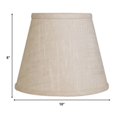 HomeRoots 10" Hardback Empire Linen Lampshade in Light Wheat Finish