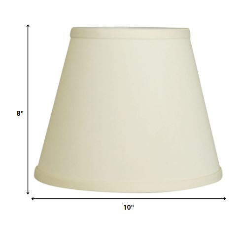 HomeRoots 10" Hardback Empire No Slub Lampshade in Ivory Finish