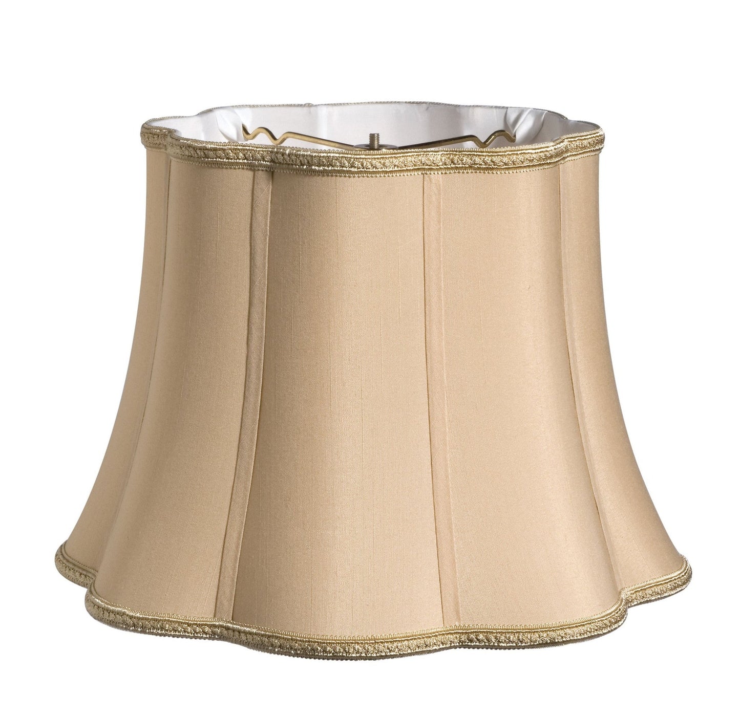 HomeRoots 10" Melon Scallop Paperback Shantung Lampshade in Vintage Gold Finish