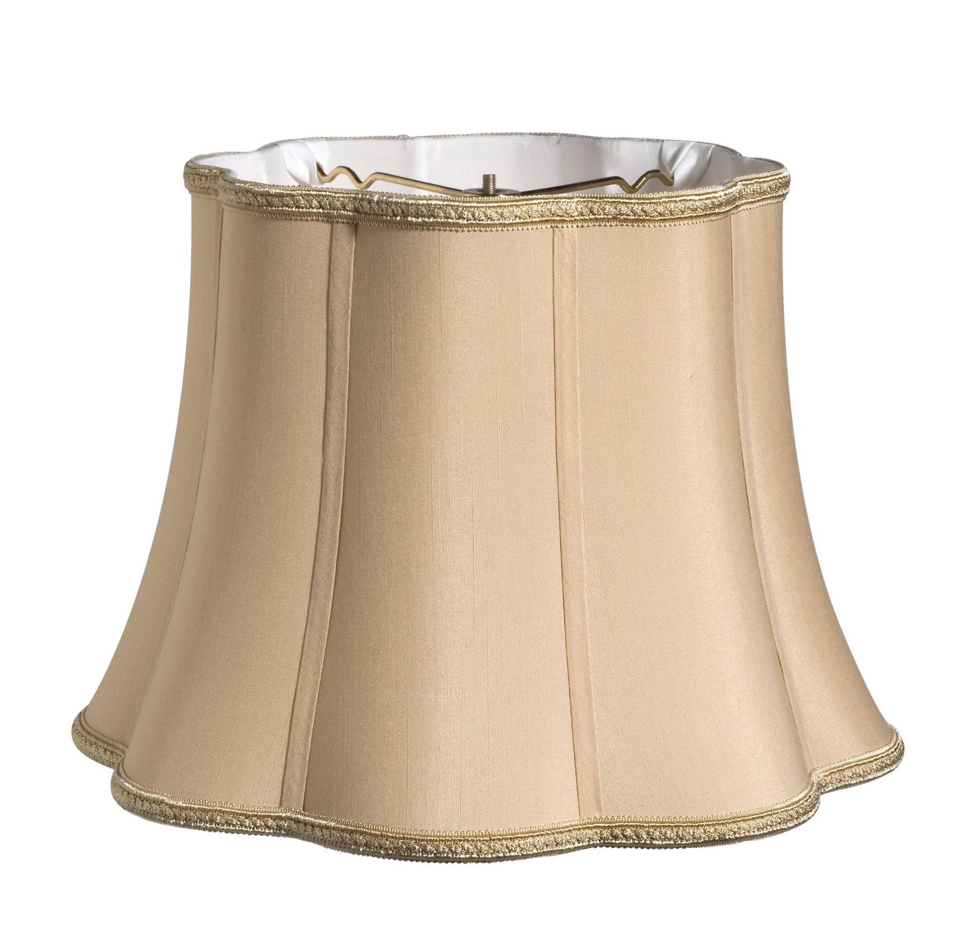 HomeRoots 10" Melon Scallop Paperback Shantung Lampshade in Vintage Gold Finish