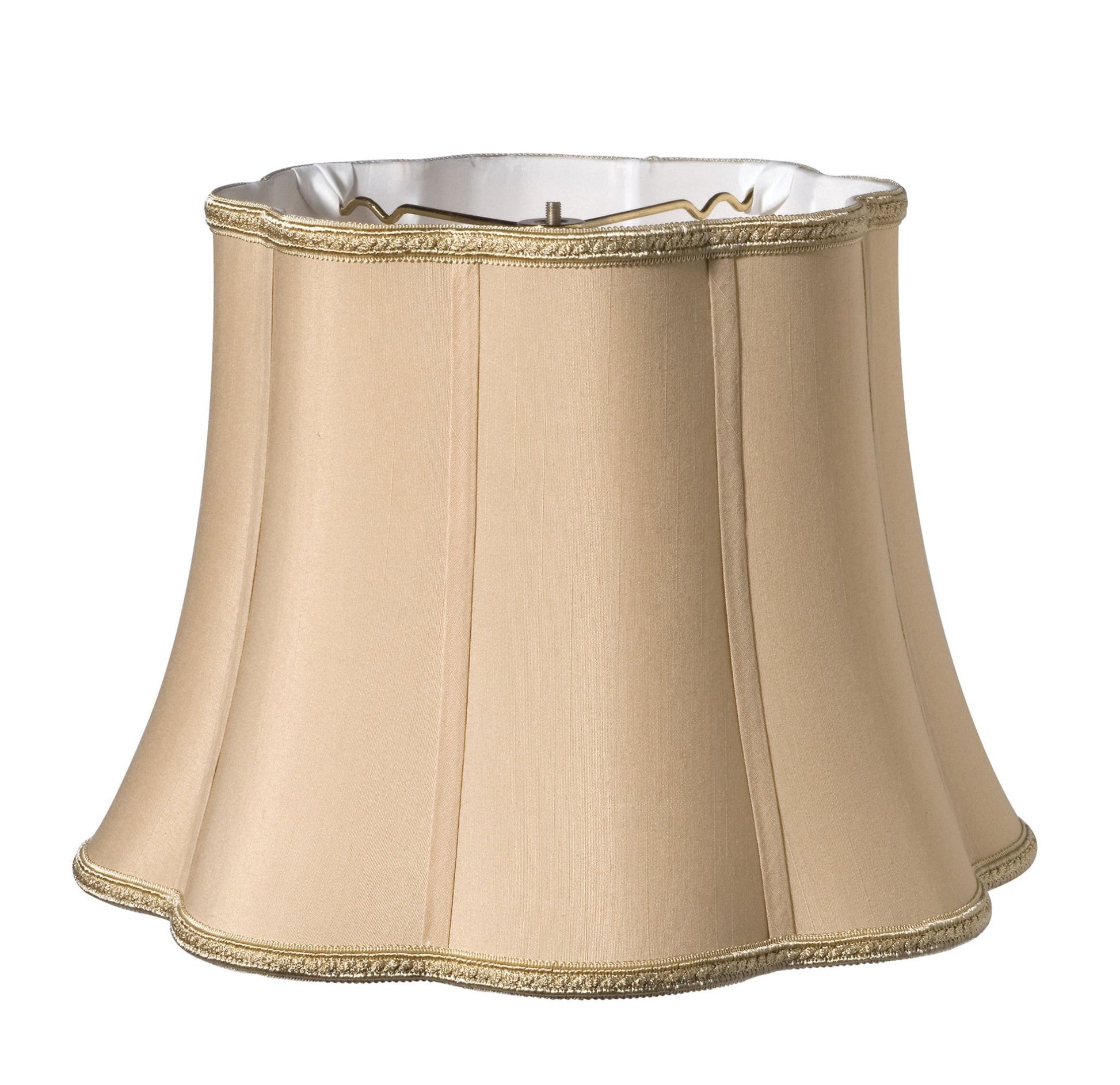 HomeRoots 10" Melon Scallop Paperback Shantung Lampshade in Vintage Gold Finish