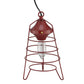 HomeRoots 10" Modern Lantern Bedside Table Lamp in Red Finish