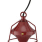HomeRoots 10" Modern Lantern Bedside Table Lamp in Red Finish
