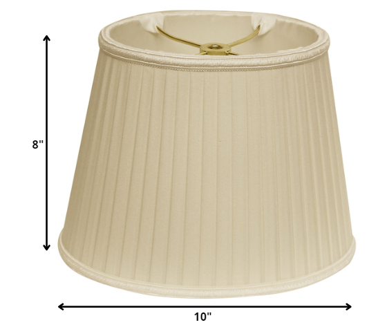 HomeRoots 10" Oval Side Pleat Paperback Shantung Lampshade in Ivory Finish