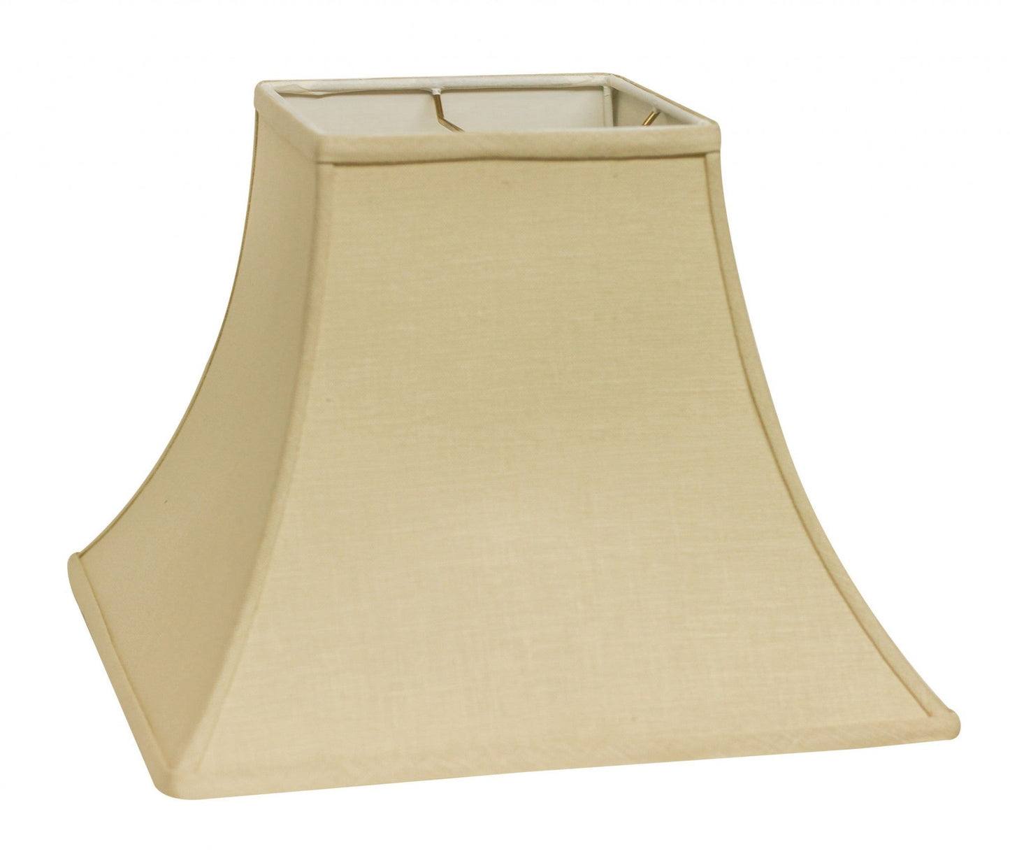 HomeRoots 10" Parchment Premium Square Bell Slanted Linen Lampshade in Beige Finish