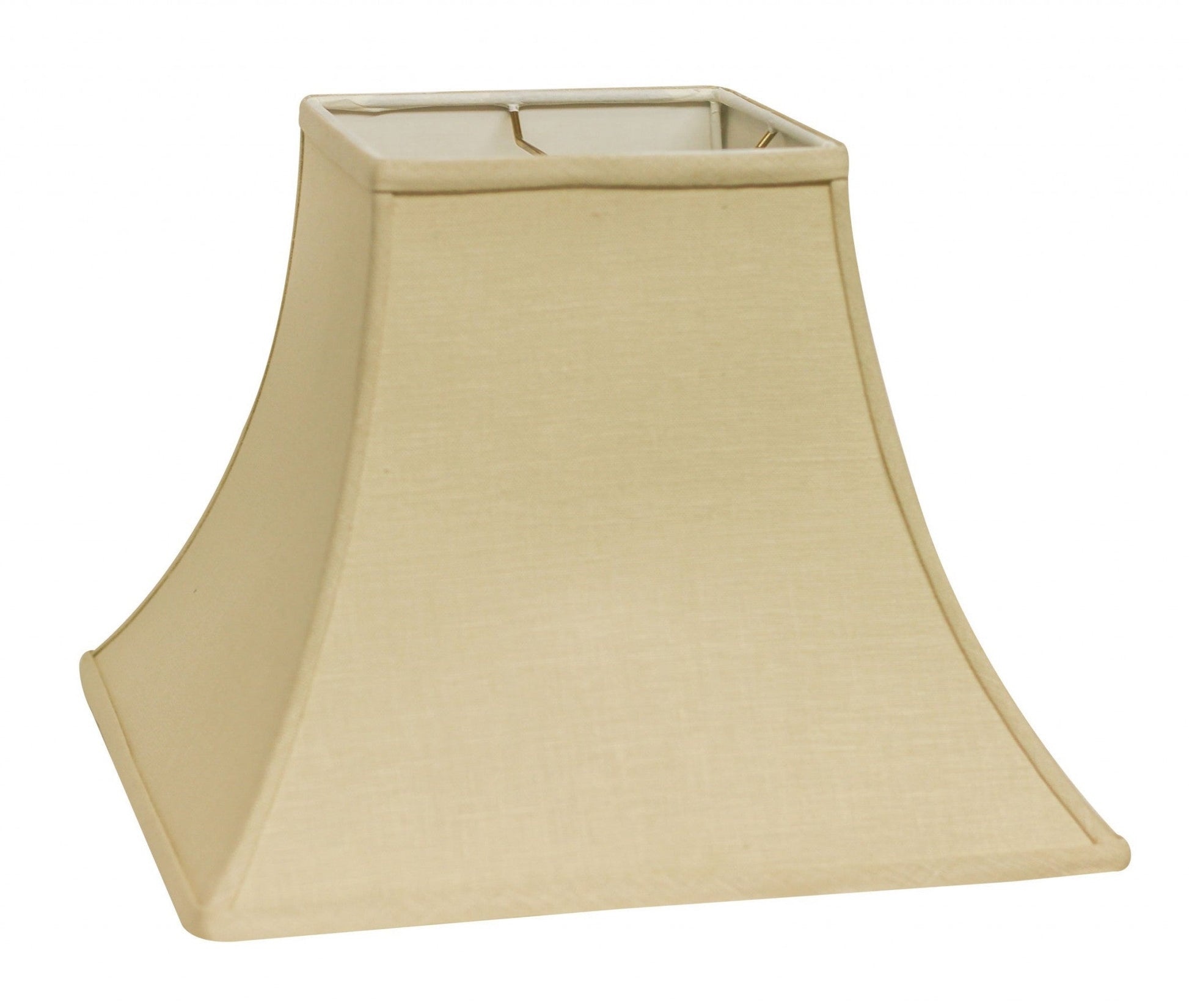 HomeRoots 10" Parchment Premium Square Bell Slanted Linen Lampshade in Beige Finish