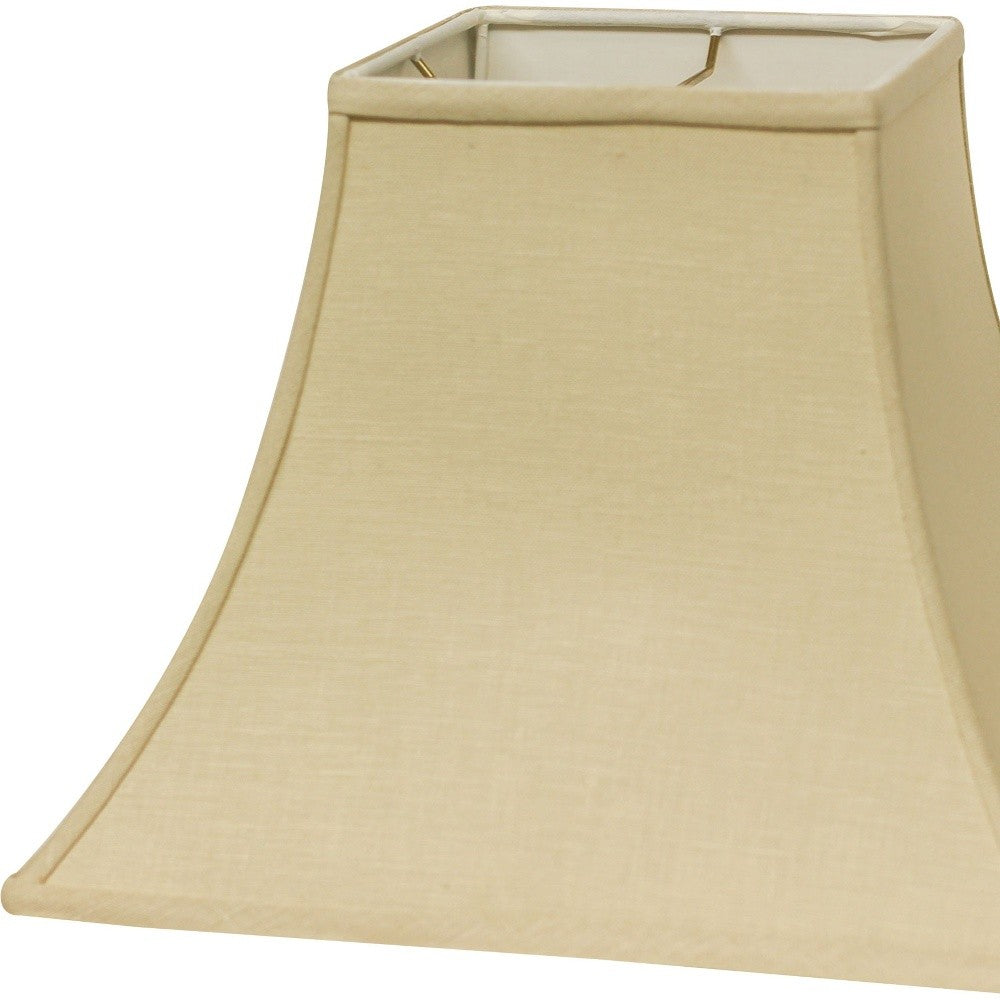 HomeRoots 10" Parchment Premium Square Bell Slanted Linen Lampshade in Beige Finish