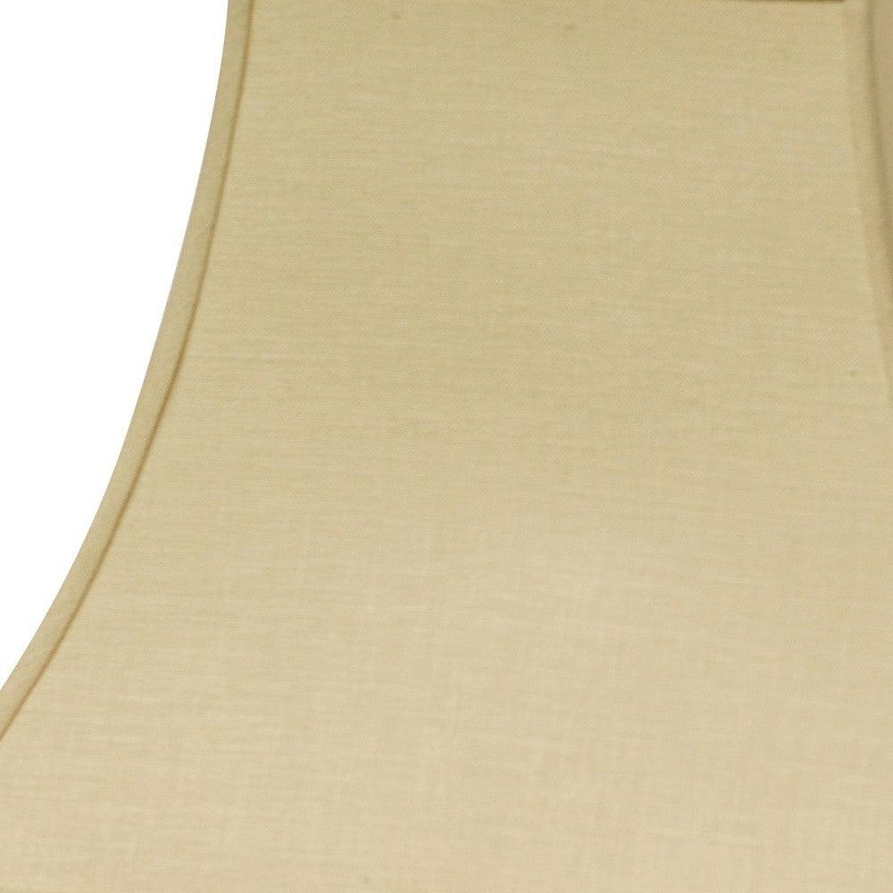 HomeRoots 10" Parchment Premium Square Bell Slanted Linen Lampshade in Beige Finish