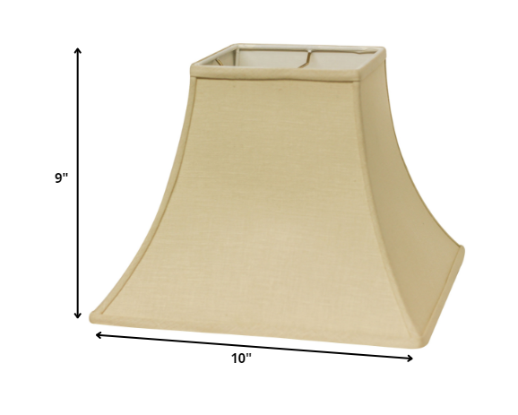 HomeRoots 10" Parchment Premium Square Bell Slanted Linen Lampshade in Beige Finish
