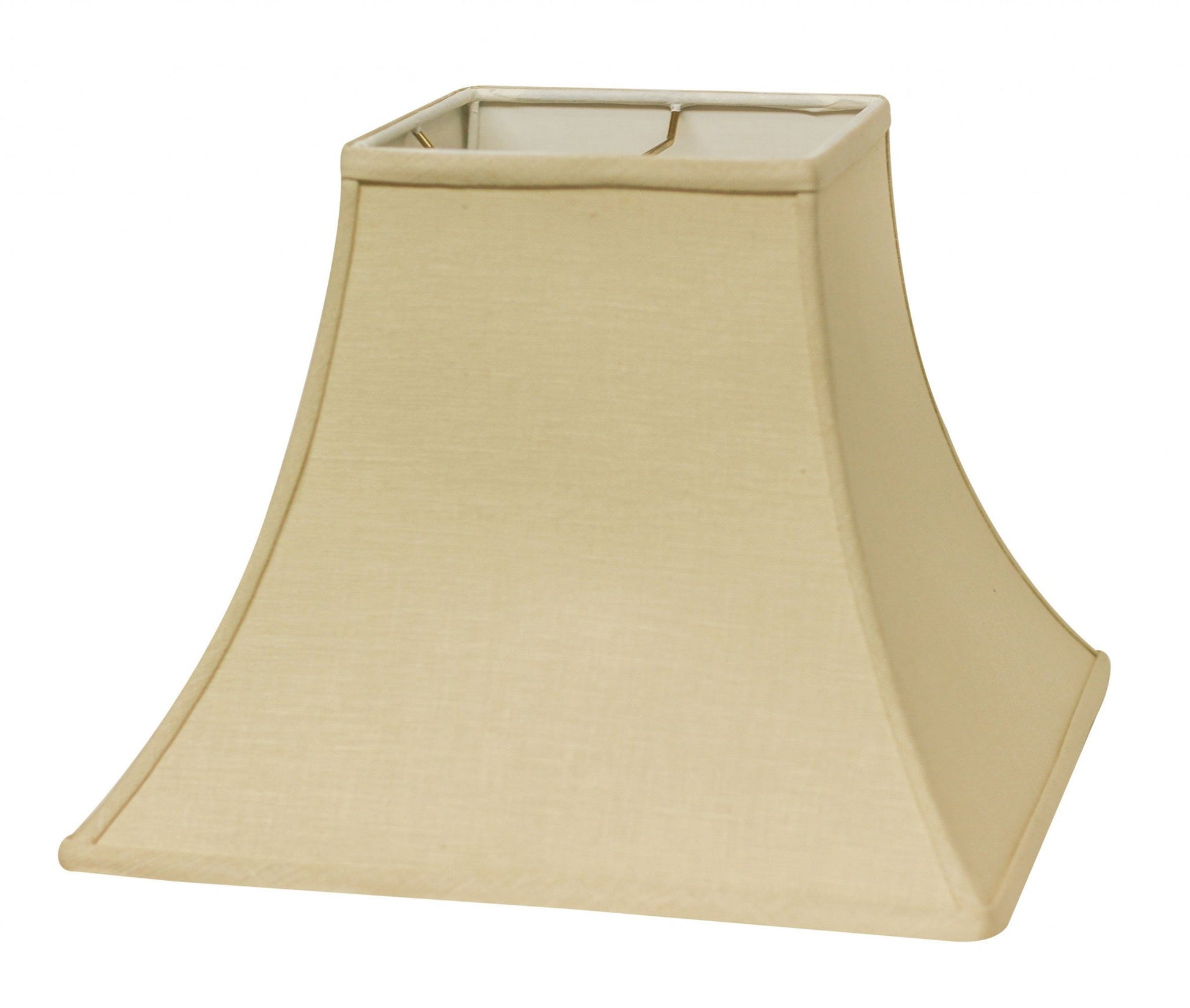 HomeRoots 10" Parchment Premium Square Bell Slanted Linen Lampshade in Beige Finish