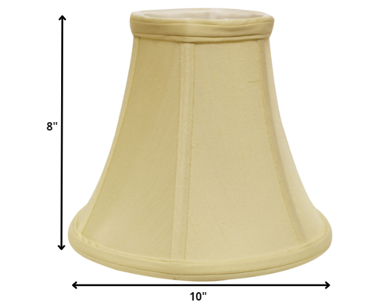 HomeRoots 10" Premium Bell Monay Shantung Lampshade in Antique White Finish