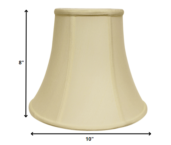 HomeRoots 10" Premium Bell Monay Shantung Lampshade in Ivory Finish