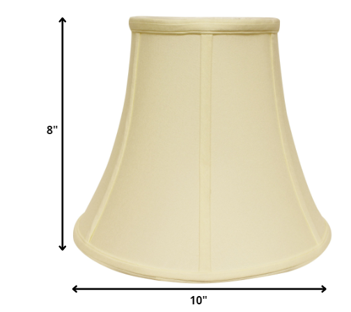 HomeRoots 10" Premium Bell No Slub Lampshade in Ivory Finish
