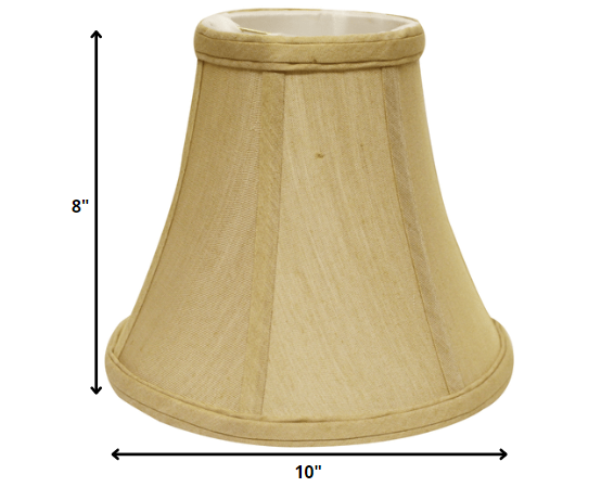 HomeRoots 10" Premium Bell No Slub Lampshade in Pale Brown Finish