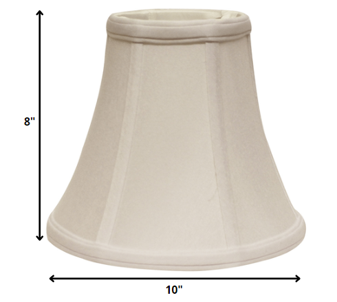 HomeRoots 10" Premium Bell No Slub Lampshade in Snow Finish