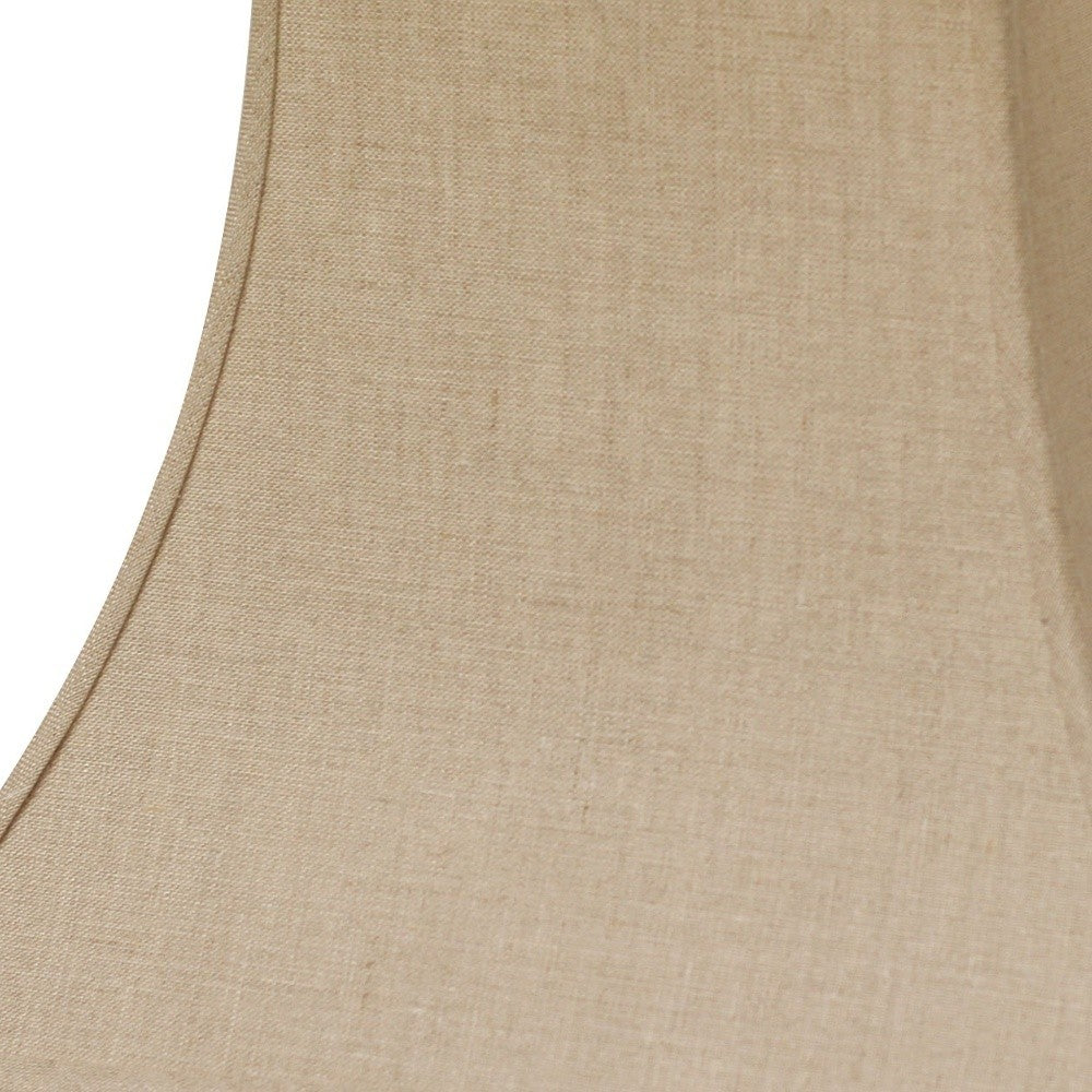 HomeRoots 10" Premium Square Bell Slanted Linen Lampshade in Dark Wheat Finish