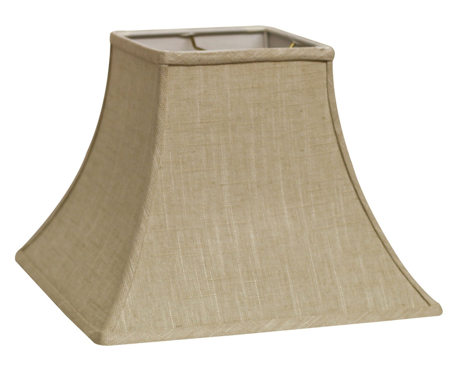 HomeRoots 10" Premium Square Bell Slanted Linen in Light Wheat Finish