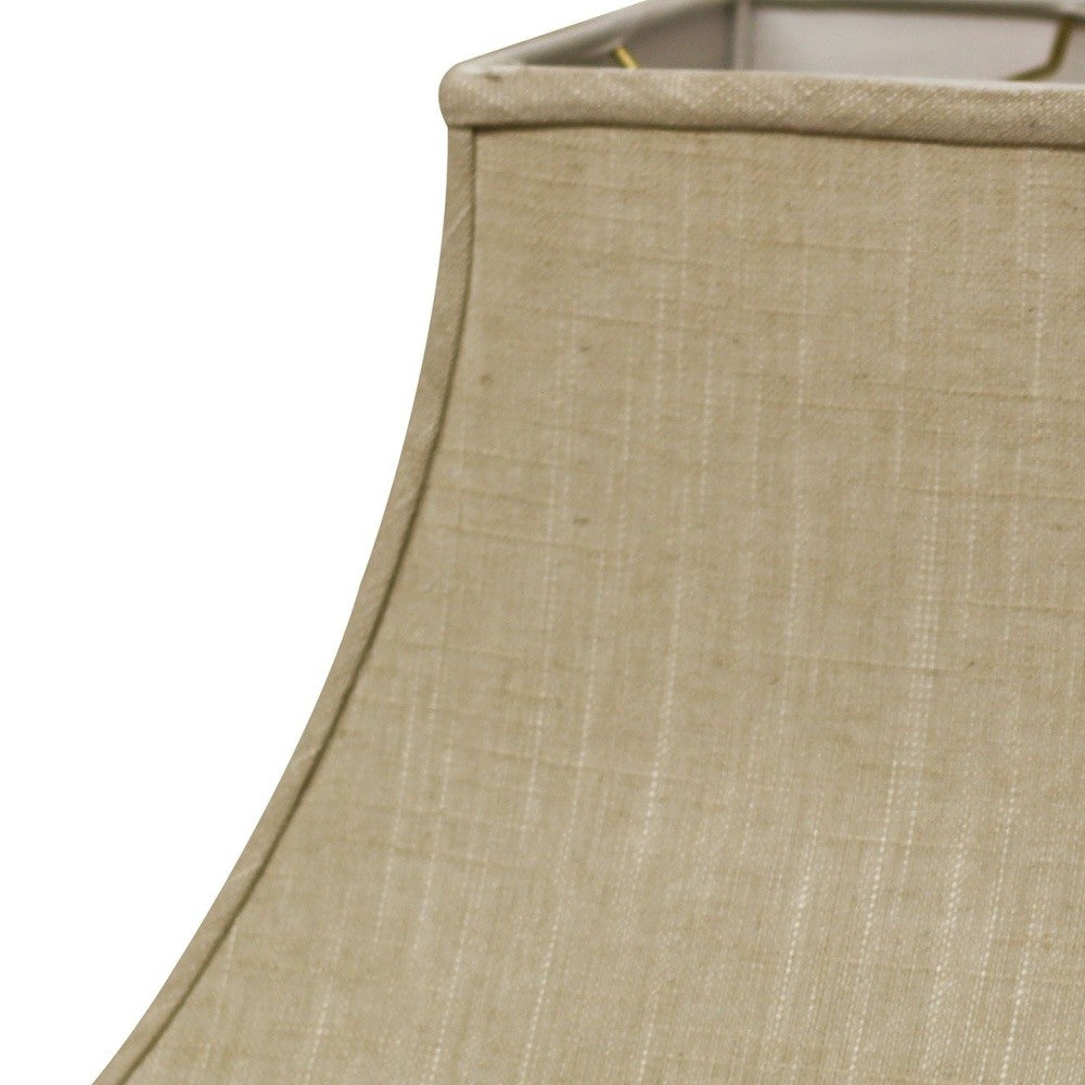 HomeRoots 10" Premium Square Bell Slanted Linen in Light Wheat Finish