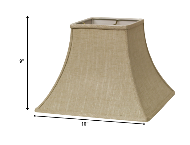 HomeRoots 10" Premium Square Bell Slanted Linen in Light Wheat Finish