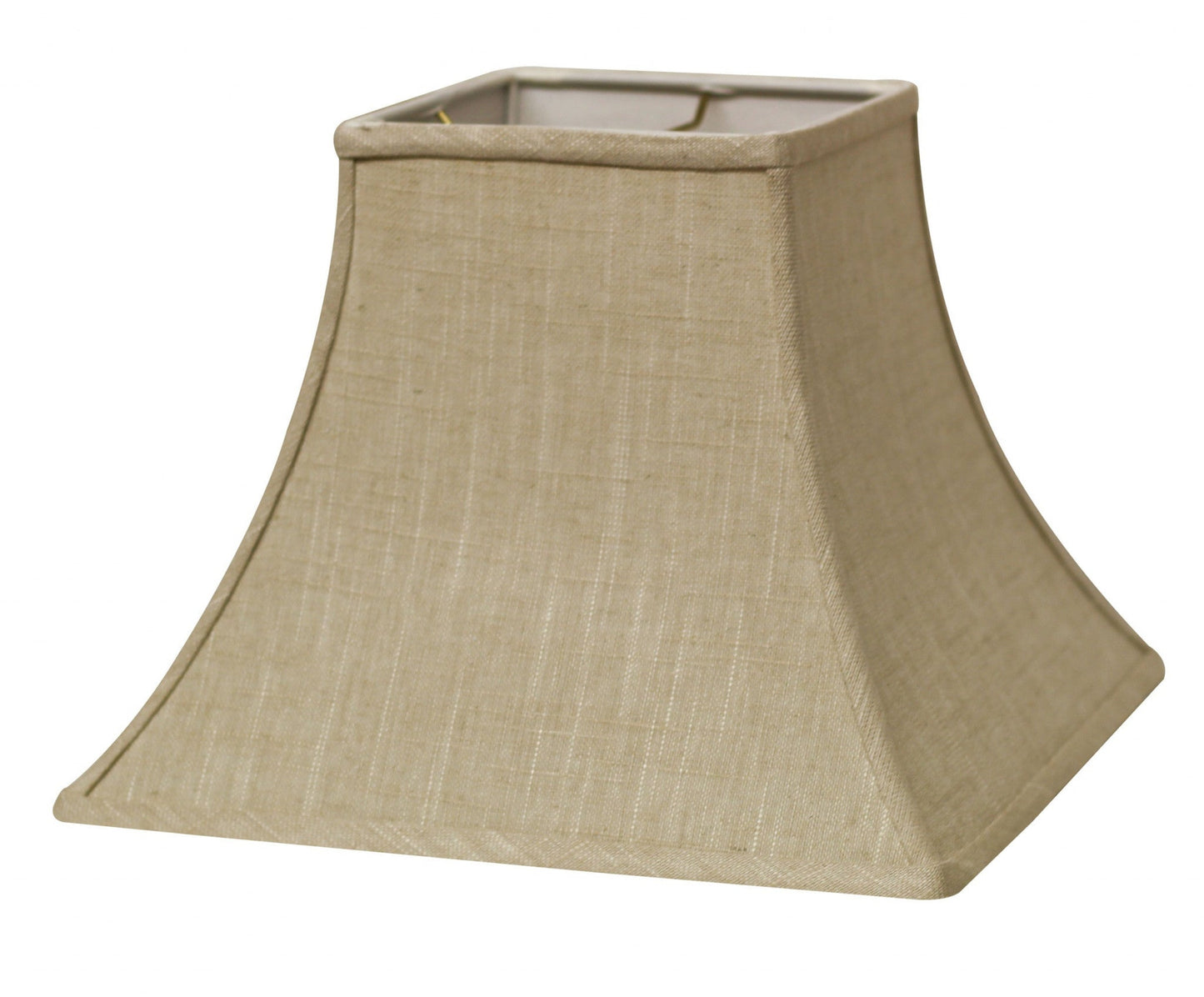 HomeRoots 10" Premium Square Bell Slanted Linen in Light Wheat Finish