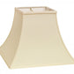 HomeRoots 10" Premium Square Bell Slanted No Slub Lampshade in Ivory Finish