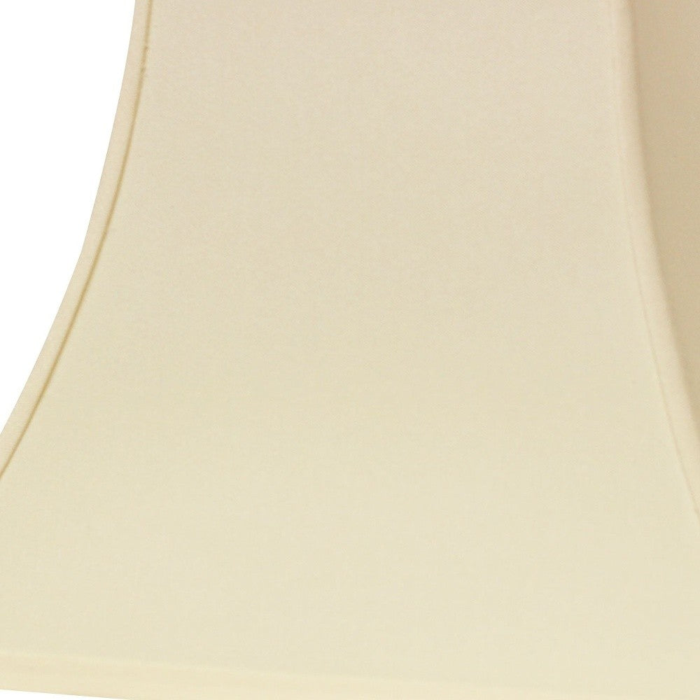 HomeRoots 10" Premium Square Bell Slanted No Slub Lampshade in Ivory Finish