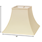 HomeRoots 10" Premium Square Bell Slanted No Slub Lampshade in Ivory Finish