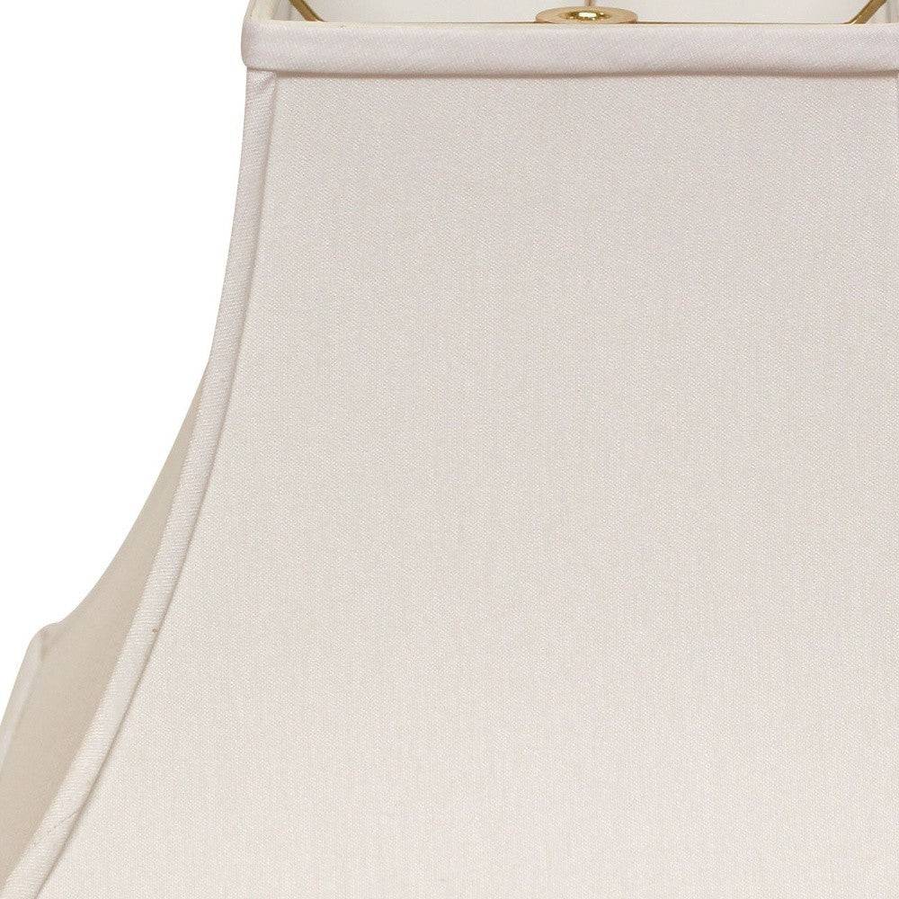 HomeRoots 10" Premium Square Bell Slanted No Slub Lampshade in White Finish