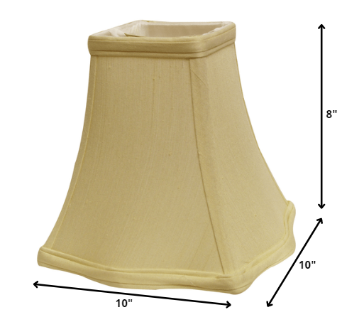 HomeRoots 10" Premium Square Monay Shantung Lampshade in Antique White Finish