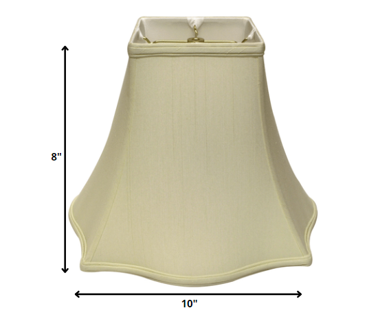 HomeRoots 10" Premium Square Monay Shantung Lampshade in Ivory Finish