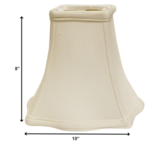 HomeRoots 10" Premium Square Monay Shantung Lampshade in White Finish