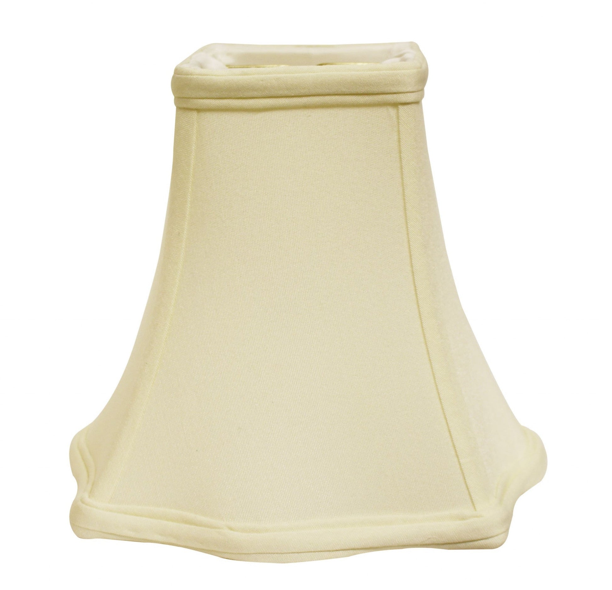 HomeRoots 10" Premium Square No Slub Lampshade in Ivory Finish
