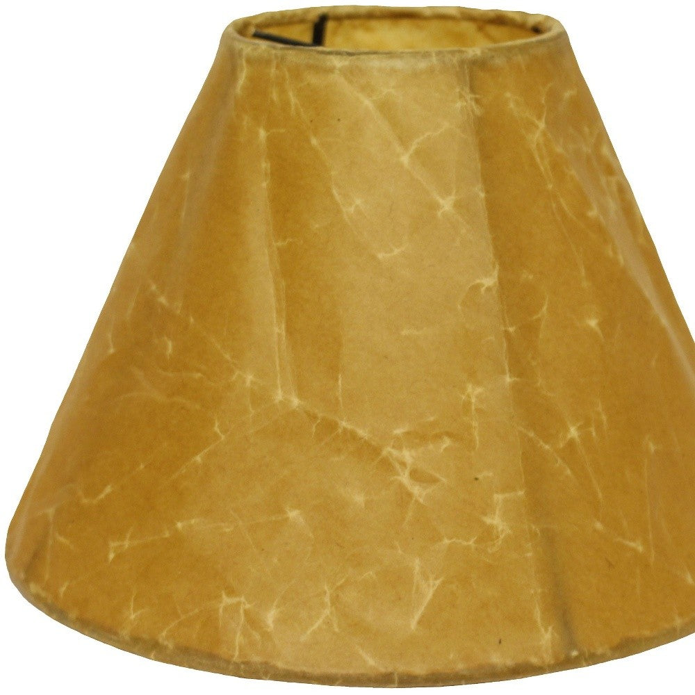 HomeRoots 10" Slanted Empire Crinkle Oil Paper Lampshade in Brown Finish