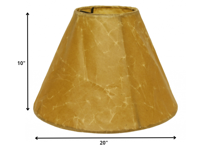 HomeRoots 10" Slanted Empire Crinkle Oil Paper Lampshade in Brown Finish