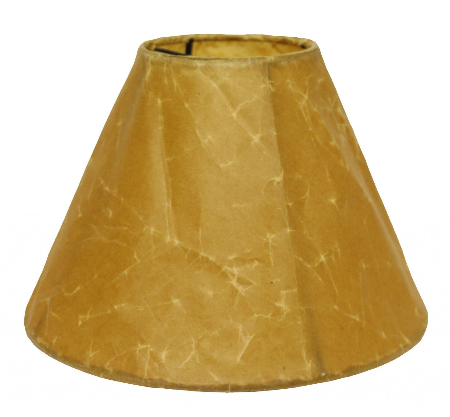 HomeRoots 10" Slanted Empire Crinkle Oil Paper Lampshade in Brown Finish