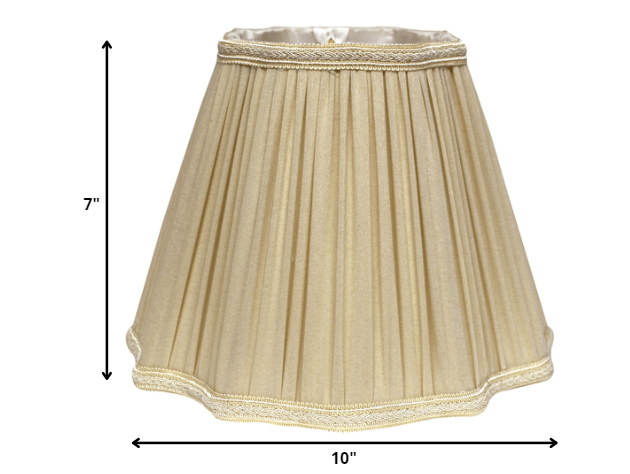 HomeRoots 10" Slanted Fancy Square Shantung Lampshade in Pearl Grey Finish