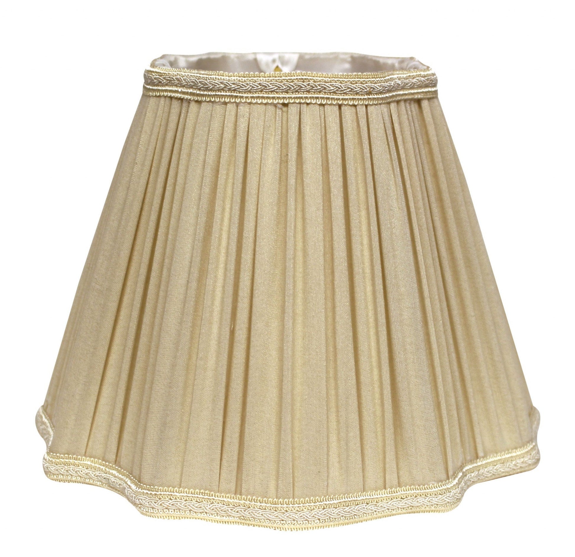HomeRoots 10" Slanted Fancy Square Shantung Lampshade in Pearl Grey Finish