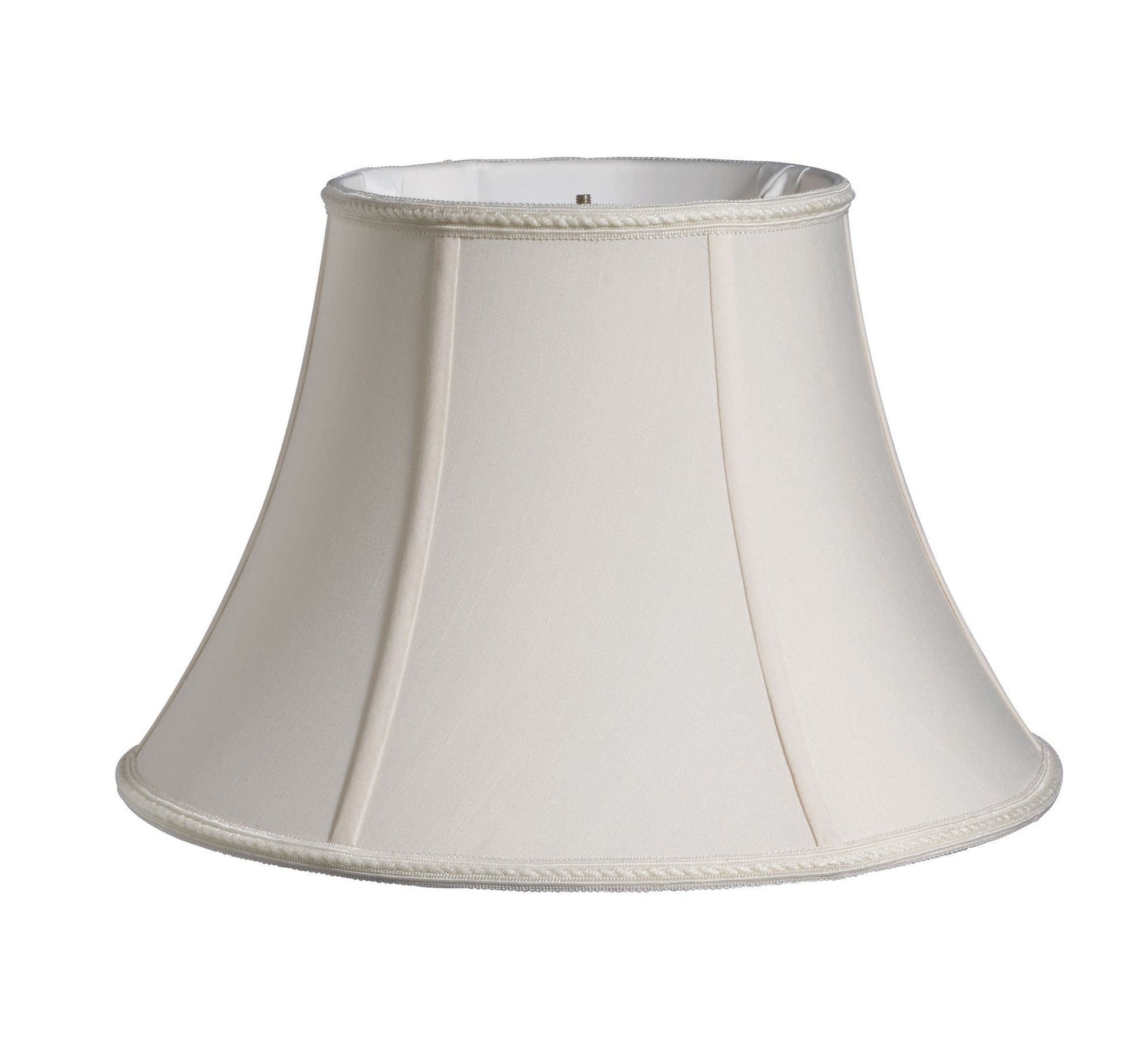 HomeRoots 10" Slanted Oval Paperback Shantung Lampshade in Cream Finish