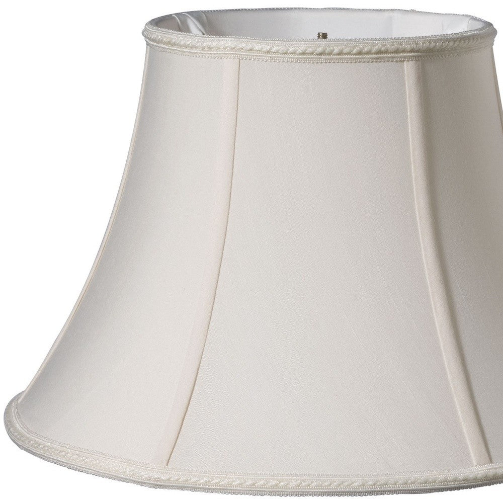 HomeRoots 10" Slanted Oval Paperback Shantung Lampshade in Cream Finish