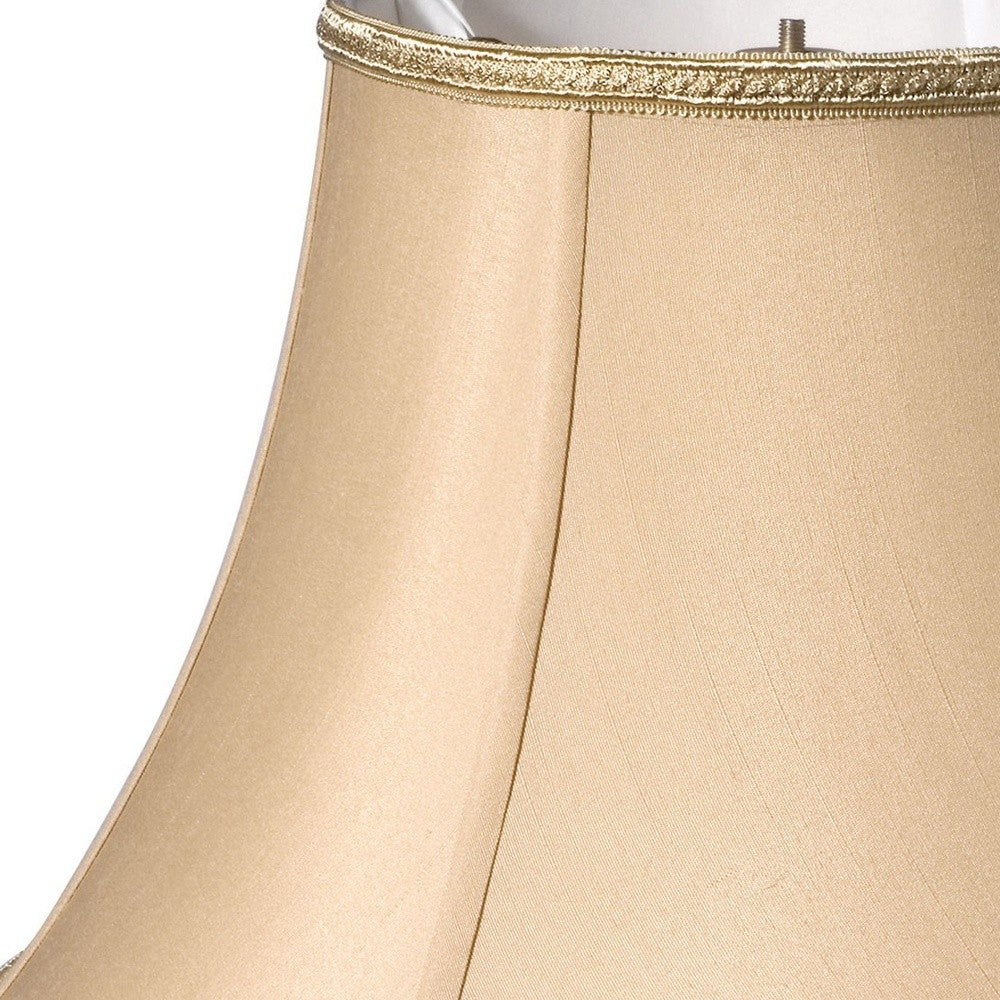 HomeRoots 10" Slanted Oval Paperback Shantung Lampshade in Vintage Gold Finish
