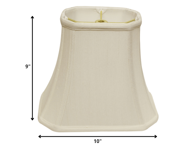 HomeRoots 10" Slanted Rectange Bell Monay Shantung Lampshade in White Finish