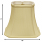 HomeRoots 10" Slanted Rectangle Bell Monay Shantung Lampshade in Antique White Finish
