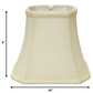 HomeRoots 10" Slanted Rectangle Bell Monay Shantung Lampshade in Ivory Finish