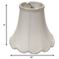 HomeRoots 10" Slanted Scallop Bell Monay Shantung Lampshade in White Finish