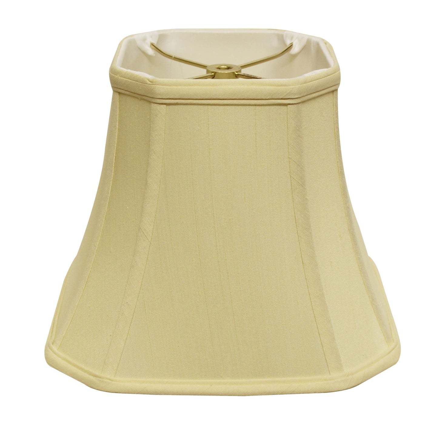 HomeRoots 10" Slanted Square Bell Monay Shantung Lampshade in Antique White Finish