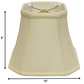 HomeRoots 10" Slanted Square Bell Monay Shantung Lampshade in Ivory Finish