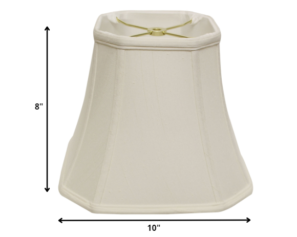 HomeRoots 10" Slanted Square Bell Monay Shantung Lampshade in White Finish