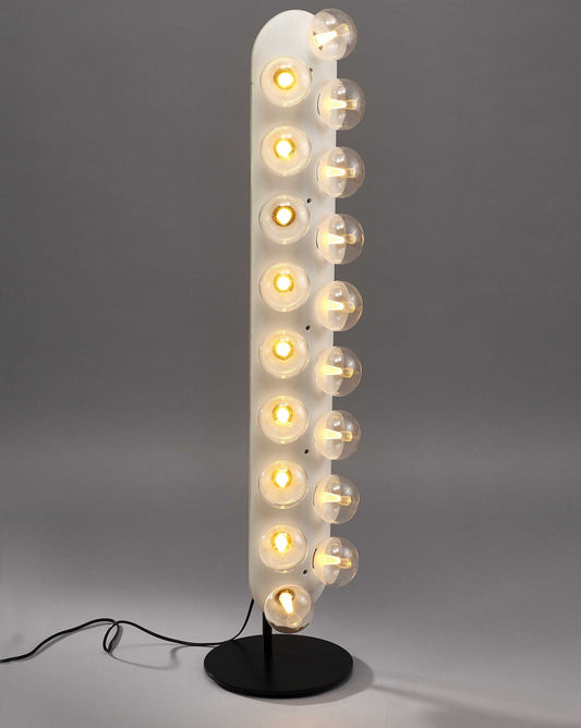 HomeRoots 10" x 42.5" Aluminum Floor Lamp in White Finish