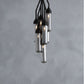 HomeRoots 10.5" x 10.5" x 48" Carbon Steel Pendant Lamp in Black Finish