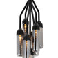 HomeRoots 10.5" x 10.5" x 48" Carbon Steel Pendant Lamp in Black Finish